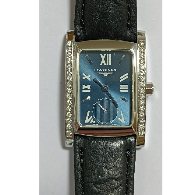 お得大特価☿ LONGINES 紺色文字盤 スモセコ秒針 ダイヤモンドベゼルの