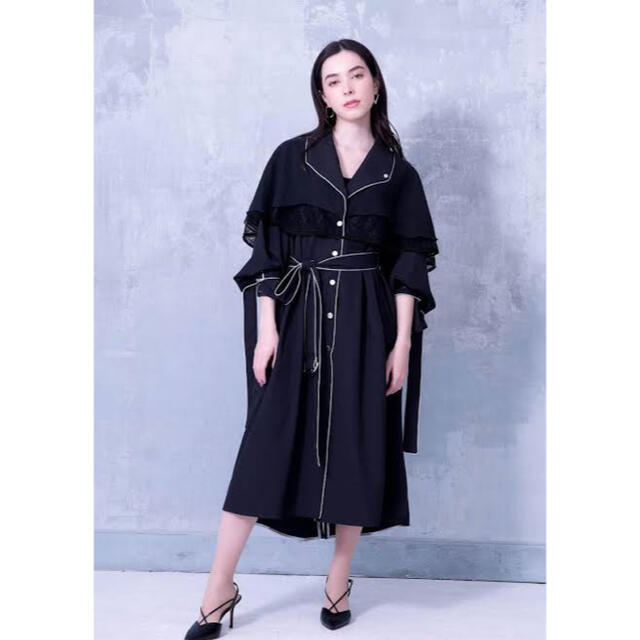 福袋 Riu Riu Chiffon リウ layered race Chiffon m race trench coat ...