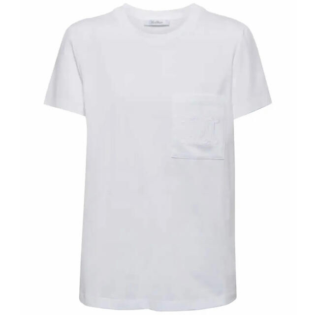 Max Mara(マックスマーラ)のMAX MARA ロゴ コットン Tシャツ 半袖 白T レディースのトップス(Tシャツ(半袖/袖なし))の商品写真
