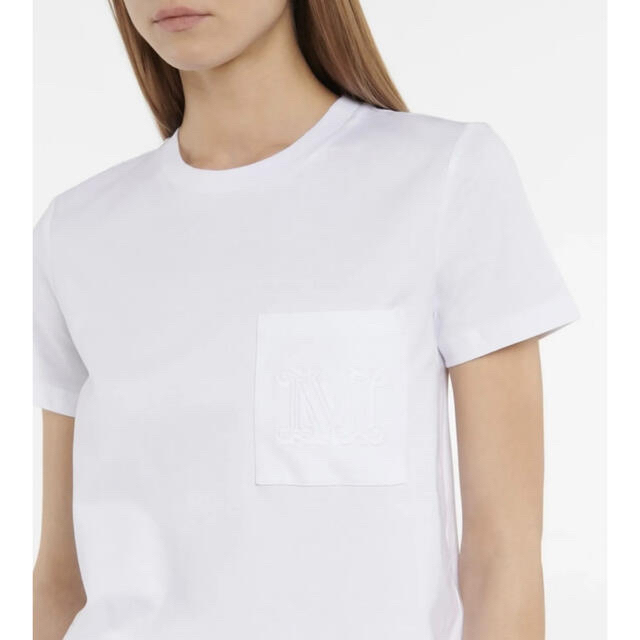 Max Mara(マックスマーラ)のMAX MARA ロゴ コットン Tシャツ 半袖 白T レディースのトップス(Tシャツ(半袖/袖なし))の商品写真