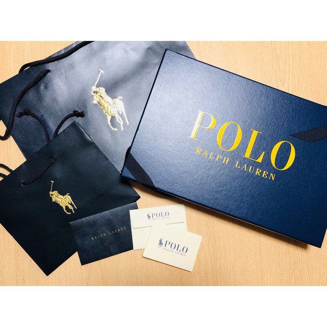 POLO RALPH LAUREN(ポロラルフローレン)のラルフローレン　空箱リボン付き　紙袋（大・小）メッセージカード付 レディースのバッグ(ショップ袋)の商品写真