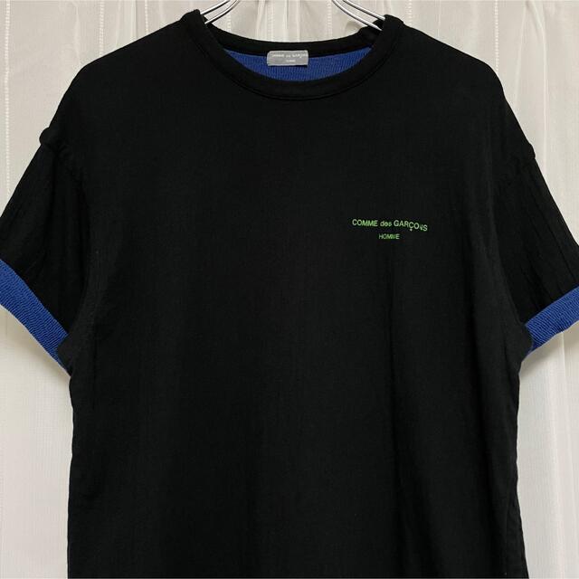 COMME des GARCONS(コムデギャルソン)の希少 "AD1999"コムデギャルソンオム リバーシブルシワ加工Tシャツ 黒 青 メンズのトップス(Tシャツ/カットソー(半袖/袖なし))の商品写真