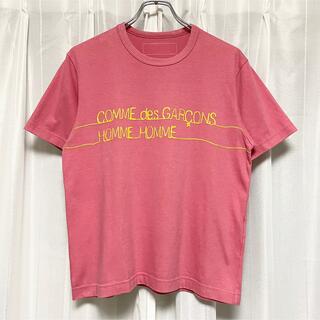 コムデギャルソン(COMME des GARCONS)の希少 "AD1999"コムデギャルソンオムオム 刺繍ロゴTシャツ サーモンピンク(Tシャツ/カットソー(半袖/袖なし))
