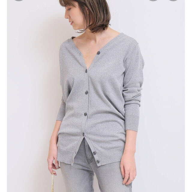 DEUXIEME CLASSE(ドゥーズィエムクラス)の☆ ドゥーズィエムクラスSilk Cotton カーディガングレー レディースのトップス(カーディガン)の商品写真