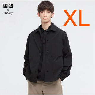 ユニクロ(UNIQLO)のユニクロ theory セオリー 感動シャツジャケット BLACK 黒　XL(Tシャツ/カットソー(七分/長袖))