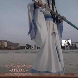 T⑫4 公式 魔道祖師 藍忘機 成人 コスプレ 武器 剣 ウィッグ 靴