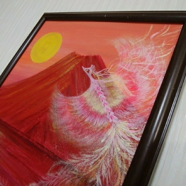 風水開運絵画*来福鳳凰飛来赤富士 金運 恋愛結婚 子宝 目的達成 風水開運絵画*来福鳳凰飛来赤富士 金運 恋愛結婚 子宝 目的達成