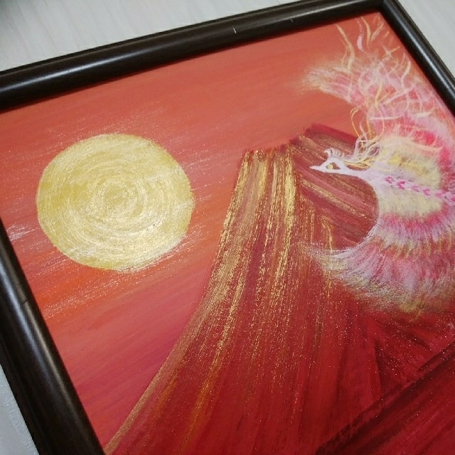 風水開運絵画*来福鳳凰飛来赤富士 金運 恋愛結婚 子宝 目的達成 風水開運絵画*来福鳳凰飛来赤富士 金運 恋愛結婚 子宝 目的達成