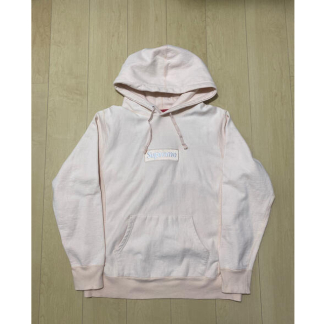 パーカーSupreme box logo hoodie peach 確実正規品 L