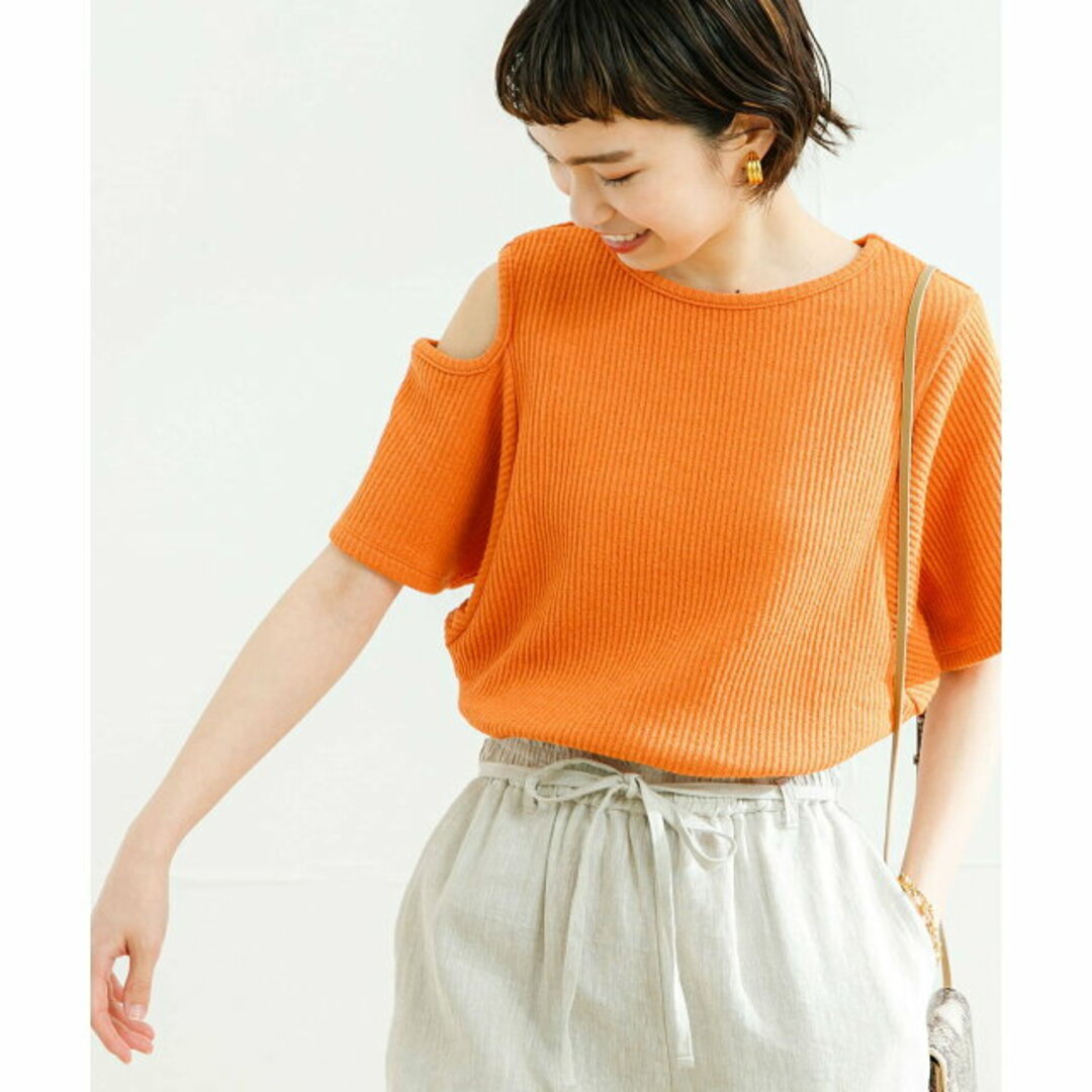 URBAN RESEARCH(アーバンリサーチ)の【ORANGE】アシメオープンショルダーカットソー レディースのトップス(カットソー(長袖/七分))の商品写真