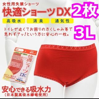 【新品】3Lサイズ　2枚セット　女性用 失禁 ショーツ　快適ショーツDX(ショーツ)