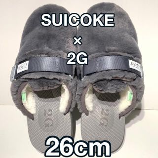 スイコック(suicoke)の26 グレー 新品未使用 スイコック × 2G ファーサンダル スライド ボア(サンダル)