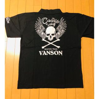 バンソン(VANSON)のVANSON/バンソン ポロシャツ 黒 両面両腕プリント XLサイズ 未使用(ポロシャツ)