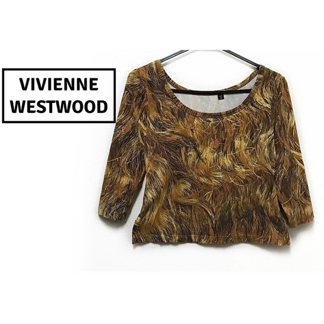 Vivienne Westwood(ヴィヴィアンウエストウッド)のヴィヴィアンウエストウッド【美品】《レア》ヘアー柄 七分袖 カットソー レディースのトップス(カットソー(長袖/七分))の商品写真