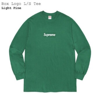 シュプリーム(Supreme)のSupreme Box Logo L/S Tee Light Pine XL(Tシャツ/カットソー(七分/長袖))