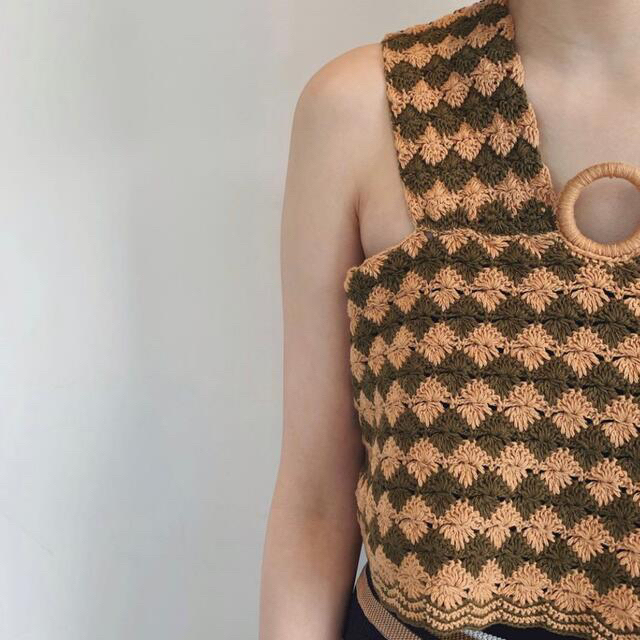 IENA(イエナ)のbabaco★CROCHET TANK★カーキ  レディースのトップス(タンクトップ)の商品写真