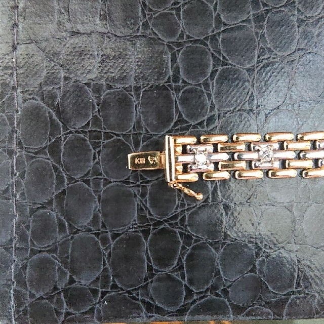 三越(ミツコシ)の三越 k18wg k18yg コンビブレスレット ダイヤ巻き レディースのアクセサリー(ブレスレット/バングル)の商品写真