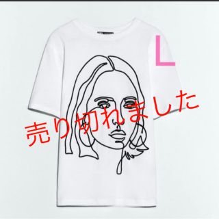 ザラ(ZARA)の新品 zara【L】レリーフ エンブロイダリーTシャツ(Tシャツ(半袖/袖なし))