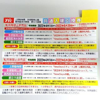 上野動物園/多摩動物公園/葛西臨海水族園/都立９庭園　共通入場引換券2枚(動物園)