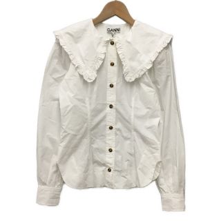 美品 ガニー GANNI ビッグカラーブラウス ホワイト レディース 32 | en.rs