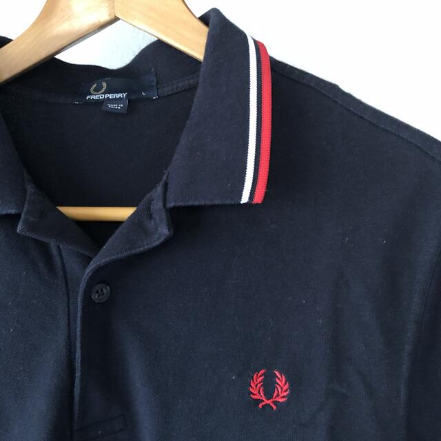 FRED PERRY(フレッドペリー)の【フレッドペリー】ポロシャツ L ブラック メンズ メンズのトップス(ポロシャツ)の商品写真