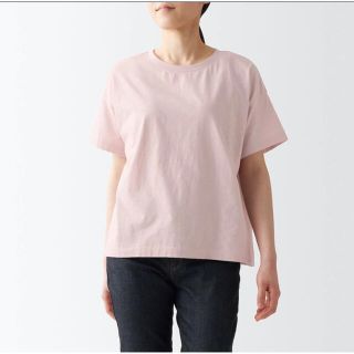 ムジルシリョウヒン(MUJI (無印良品))の無印良品　ムラ糸天竺編みＴシャツ　xs〜sサイズ　ペールピンク(Tシャツ(半袖/袖なし))