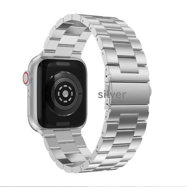 Apple watch バンド ステンレスベルト 42/44/45mm シルバー メンズの時計(金属ベルト)の商品写真