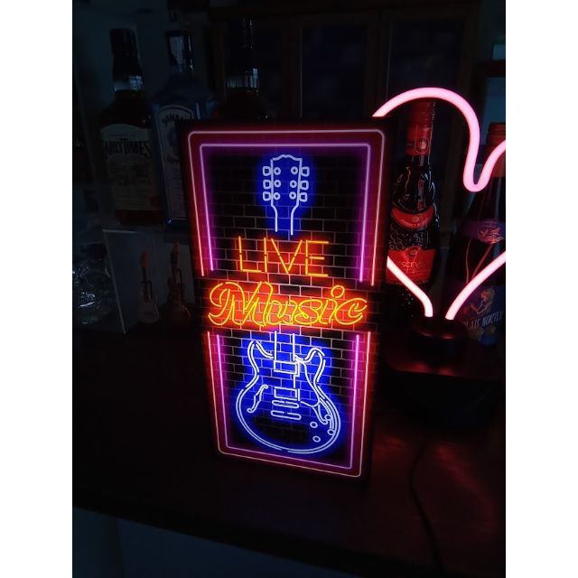 ギター ライブ ミュージック ロック 音楽 看板 置物 雑貨 LEDライトBOX