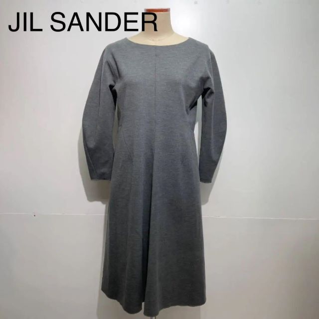 JIL SANDER イタリア製立体裁断ウールワンピース