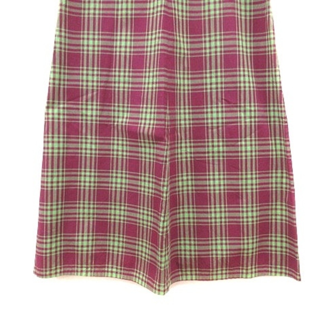 agnes b.(アニエスベー)のアニエスベー フレアスカート ロング チェック ペチコート 36 紫 緑 レディースのスカート(ロングスカート)の商品写真