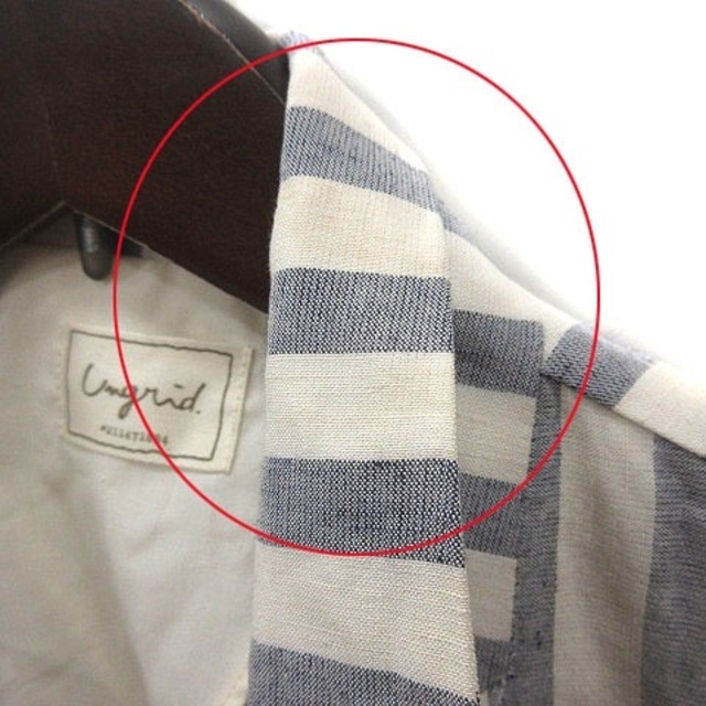 Ungrid(アングリッド)のアングリッド テーラードジャケット ストライプ 麻混 リネン混 背抜き 長袖 S メンズのジャケット/アウター(テーラードジャケット)の商品写真