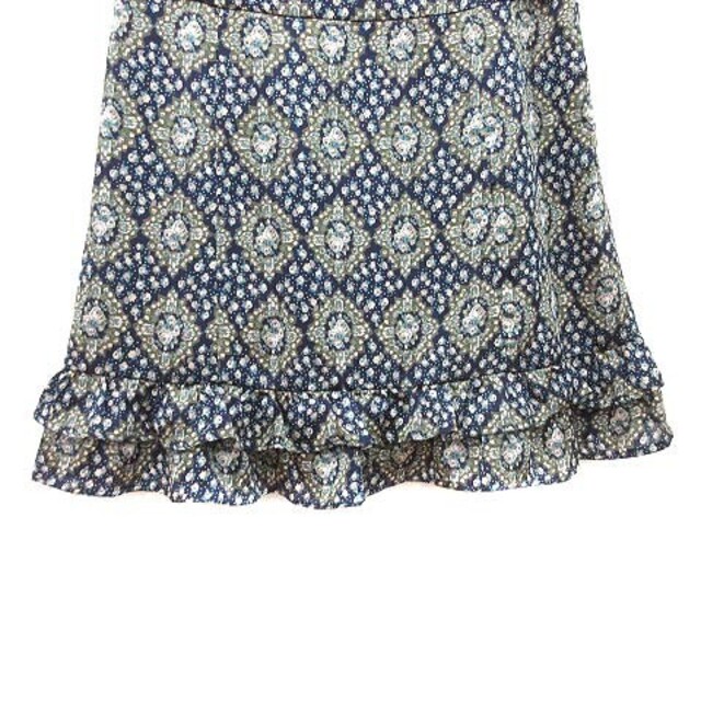 Joias(ジョイアス)のジョイアス Joias フレアスカート ミニ フリル 花柄 0 紺 ネイビー レディースのスカート(ミニスカート)の商品写真