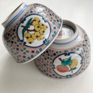 九谷焼　茶碗ニ客(食器)