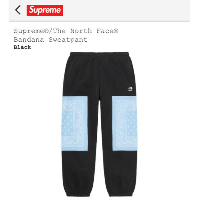 新作 Supreme North Face Bandana Sweatpant