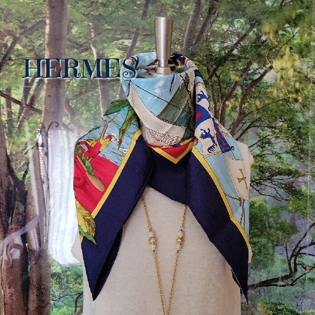 タグ付き 未使用 稀少 HERMES エルメス スカーフ カレ90 コロンブス