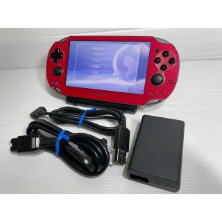 プレイステーションヴィータ(PlayStation Vita)の【液晶美品】PlayStationVita Wi-Fi レッド PCH-1000(携帯用ゲーム機本体)