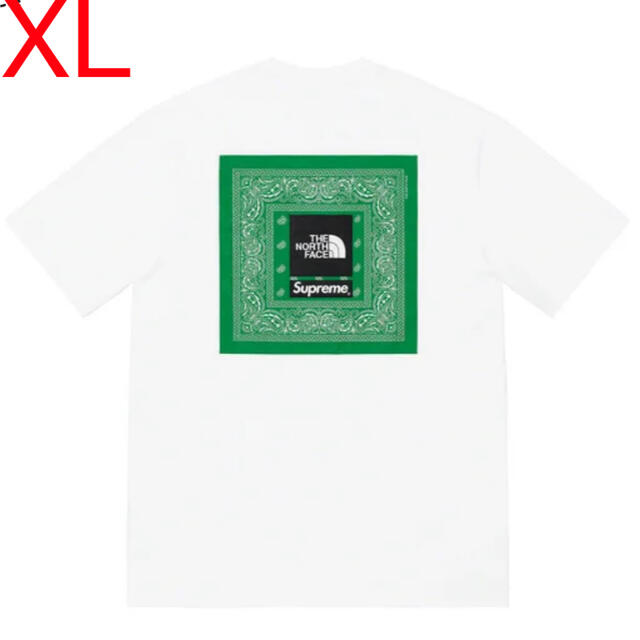 Tシャツ/カットソー(半袖/袖なし)supreme the north face bandana tee 白　XL