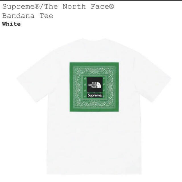 トップスL 白 Supreme The North Face Bandana Tee