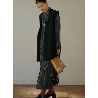 アメリヴィンテージ(Ameri VINTAGE)のUND NEVAEH VEST SET DRESS ブラックM(ロングワンピース/マキシワンピース)