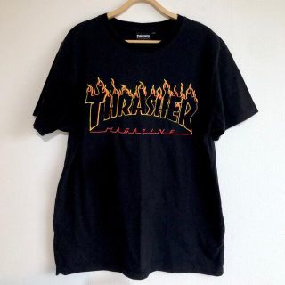 スラッシャー(THRASHER)の【THRASHER】 tシャツ　Lサイズ　刺繍　ワッペン(Tシャツ/カットソー(半袖/袖なし))