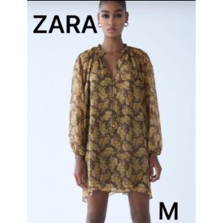 ザラ(ZARA)の新品タグ付♪ZARA プリントドレス♪M(チュニック)