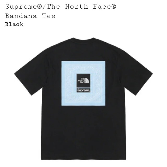XL Supreme North Face bandana Tee 黒