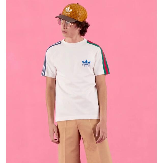 Adidas x Gucci トレフォイルTシャツ ホワイト Lサイズ 箱付新品
