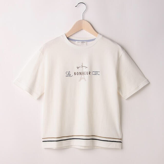 ポンポネット新品新作タグ付きヘムラインエッフェルTシャツ160キッズ服女の子用(90cm~)