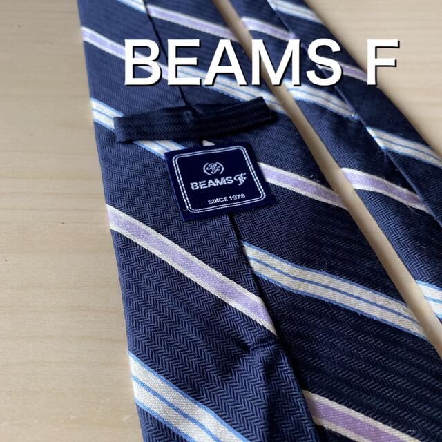 BEAMS(ビームス)のBEAMS F ネイビー　ヘリンボーン レジメンタル  ネクタイ メンズのファッション小物(ネクタイ)の商品写真