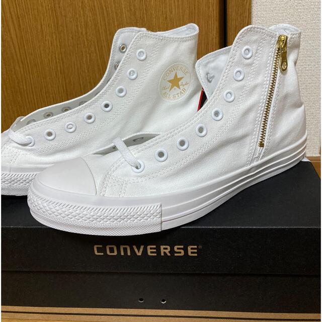 CONVERSE(コンバース)のコンバース オールスター ハイ　ゴールド ジップ 白 メンズの靴/シューズ(スニーカー)の商品写真