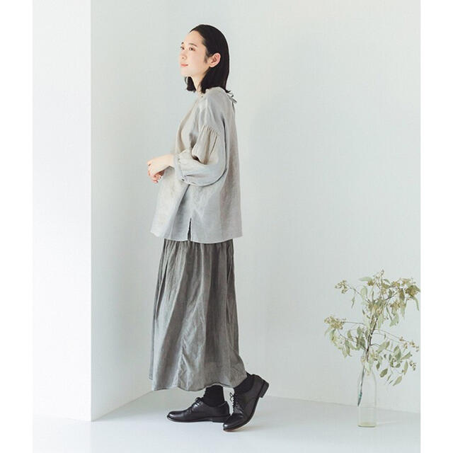 KHADI COTTON ハンドダイピンタックスカート