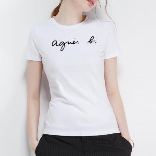 アニエスベー agnes b ロゴ Tシャツ ホワイト(Tシャツ(半袖/袖なし))