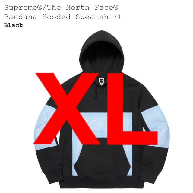 supreme north face hooded sweatshirt XLBlack黒SIZE