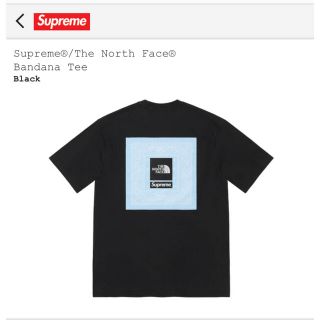 シュプリーム(Supreme)のsupreme tnf bandana tee black M(Tシャツ/カットソー(半袖/袖なし))